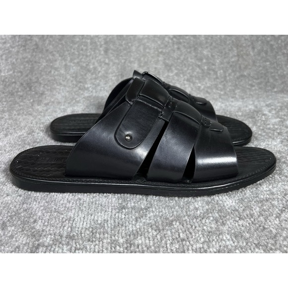 Stacy Adams Seaside Slip On Slide Sandals Mens Size 12 Black Shoes NIB 25005 - Picture 2 of 11